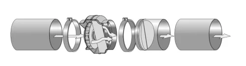 Line-Metal 150 B Csőventilátor 80 W 537 m3/h IPX4 max 60°C