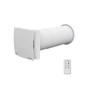   DYREC DUO PLUS 150 RC Hővisszanyerő 24 órás működés, időzítő, intelligens páratartalom szabályzás, távirányító 30/50/70 m3/h d=158 mm