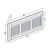 Müa.dupla rács 453x90 mm. fehér    ( belső 430x70 )