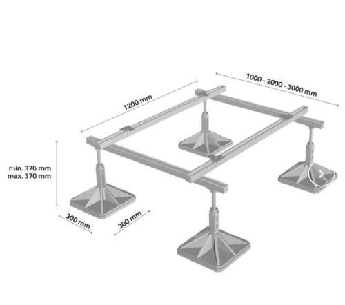 Talp 300x300 mm. 2 lábhoz, rezgéscsillapítókkal