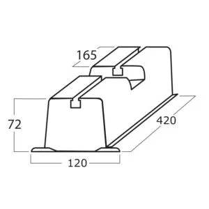 Klímatartó lapos tetőre 120x72 420 mm  (320 kg) 1 pár