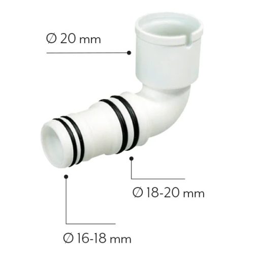 Flexibilis kondenzvíz csőhöz 90° könyök  idom