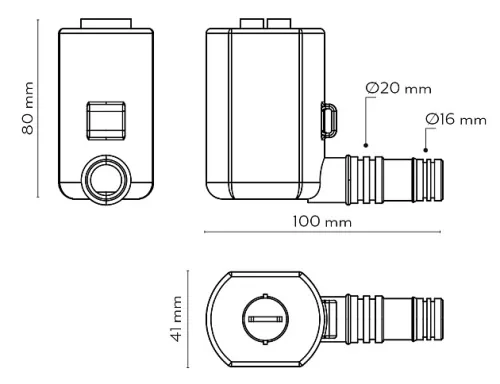 Mini 2 szifon, mechanikus zárás, doboz nélkül
