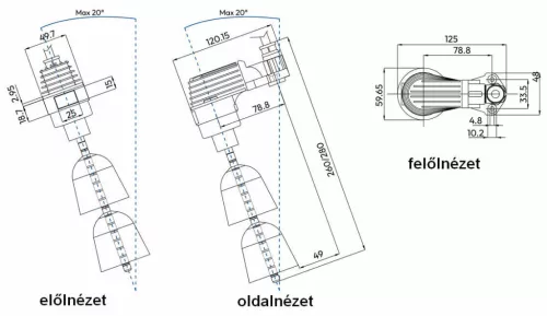 AGMA W EVO Szintkapcsoló 5m pvc H05VVF 3x1 fekete kábellel