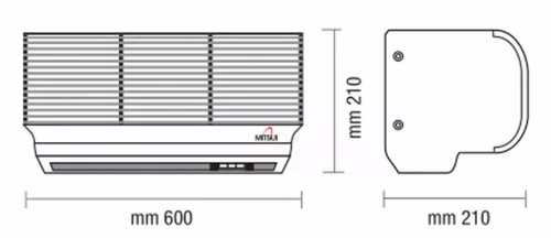 Légfüggöny 600m3/h távirányítóval