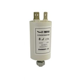   kondenzátor 18 µF sarus (6,4x0,8mm) üzemi 450V AC, M8 csavarral, anyával