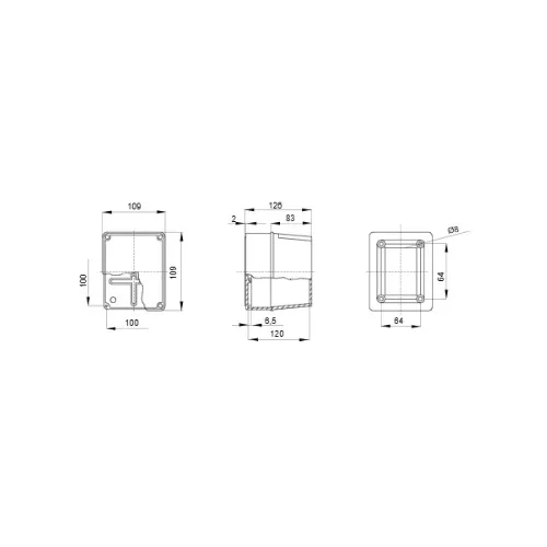 Kötődoboz 100x100x120 IP56 GW44414