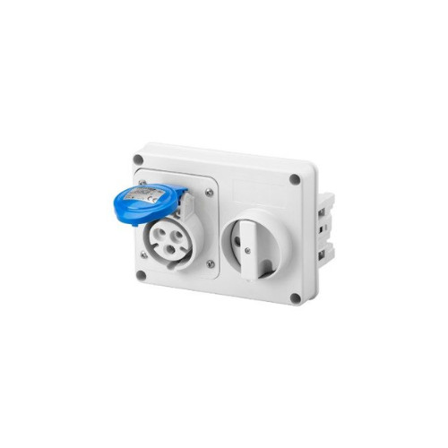 Reteszelt Vízszintes Csatlakozó Aljzat 2P+T 16A IP44 GW66104