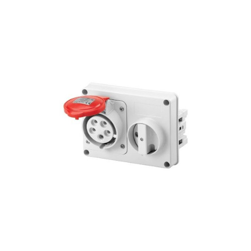 Reteszelt Vízszintes Csatlakozó Aljzat 3P+N+E 16A IP44 GW66109