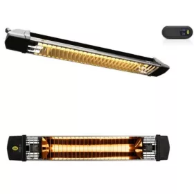   IRIS Infra Hősugárzó 1200W IP55 fekete, távirányítóval, kapcsolóval és vezetékkel, falitartóval
