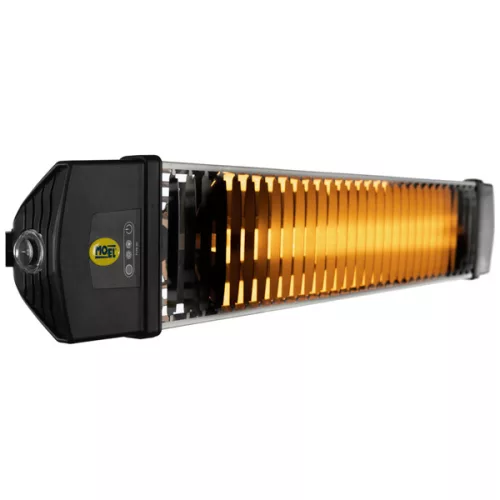 IRIS Infra Hősugárzó 1200W IP55 fekete, távirányítóval, kapcsolóval és vezetékkel, falitartóval